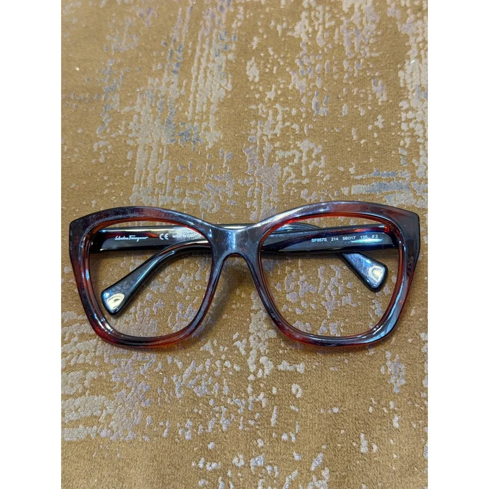 Salvatore Ferragamo SF957S 214 Tortoise Square Eyeglass Frames Italy 56-17-135